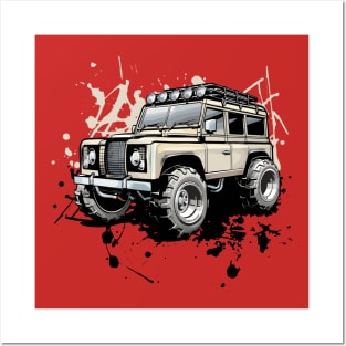 Off-Road 4x4 Vehicles in Graffiti Cartoon Style Posters and Art